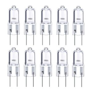 10x g6.35 12v 50-watt t4 halogen gy6.35 base 12-volt clear dimmable bulbs for ceiling lights,cabinet lights,table light