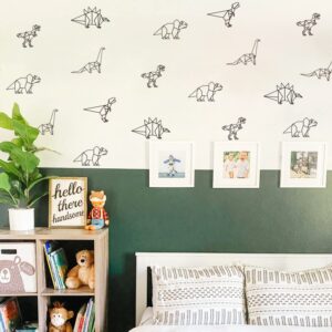 QUCHENG Dinosaur Wall Decals Animal Boys Bedroom Stickers Removable Decor Nursery Kids Room Modern Stylish Murals DIY Cute Decorations 5 Sheets