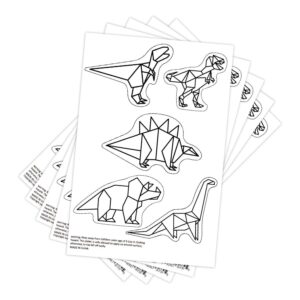 QUCHENG Dinosaur Wall Decals Animal Boys Bedroom Stickers Removable Decor Nursery Kids Room Modern Stylish Murals DIY Cute Decorations 5 Sheets