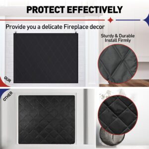 FOSLUOC Fireplace Cover, Fireplace Blanket Stops Cold Air Heat Loss for Winter Summer, Indoor Fireplace Draft Stopper (39" W x 32" H,Black)