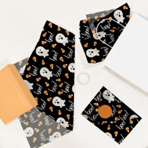 Halloween Ghosts Printed Tissue Paper - Tissue Paper for Gift Bags - Gift Bag Wrapping Paper - Gift Wrapping Paper - Holiday Tissue Paper - Fall Tissue Paper | 24 Sheets 20" x 30"