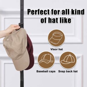 Vigorwise Hat Rack, Hat Racks for Baseball Hats, Hat Organizer for Closet Door, over the Door Hat Rack, Hat Organizer with Buttons Adjustable Hat Racks Hold 18 Snap Back Hats, Never Fall Off