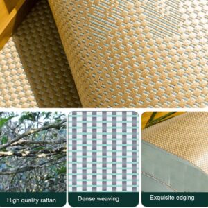 ZHOUXIAO Summer Sleeping Mat Rattan, Foldable Rattan Mat Breathable Cool Smooth Mattress Topper Bed Mat for Single Double Bed Refreshing Sweat Sleeping Mat with Pillowcase 1.5 * 1.95M/59 * 77in