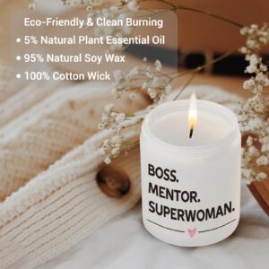 Hiipeenow Boss Gifts for Women, Handmade Natural Soy Wax Lavender Scented Candle Presents (7oz) - Boss Lady Gifts, Valentines Day Bosses Day Birthday Retirement Christmas Boss Gifts for Women Female