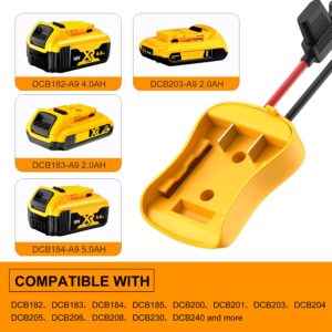 RVBOATPAT Battery Adapter for Dewalt 20V Power Wheel Battery Adapter 12 AWG Wire Battery Converters with Fuses and Connectors