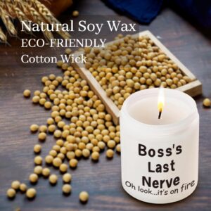 Hiipeenow Boss Gifts for Women Men, Handmade Natural Soy Wax Lavender Scented Candle Presents (7oz) - Boss Lady Gifts, Bosses Day Birthday Retirement Christmas Boss Gifts for Women Men Female Coworker