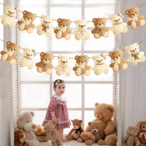 2pcs Teddy Bear Baby Shower Banner We Can Bearly Wait Baby Shower Decorations Teddy Bear Theme Garland Decorations for Teddy Bear Theme Gender Reveal Party We Can Bearly Wait Baby Shower Supplies