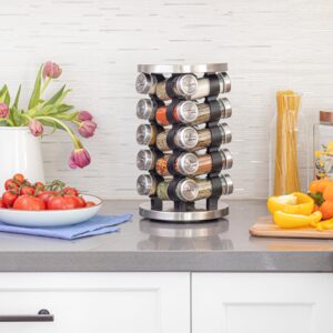 Orii 20 Jar Stainless Steel Rotating Spice Rack