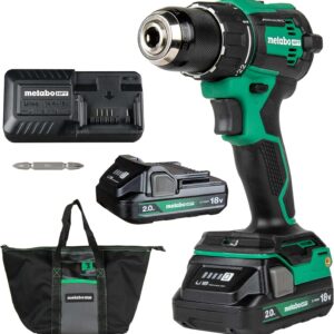 Metabo HPT 18V MultiVolt™ Cordless Driver Drill Kit | 620 in-lbs of Torque | Compact | Reactive Force Control | 22 + 1 Clutch Settings | LED Light | Belt Hook | Lifetime Tool Warranty | DS18DEX