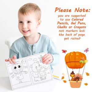 90shine 24PCS Fall Coloring Books for Kids, Thanksgiving Party Favors in Bulk Goodie Bag Stuffers Ages 2-4 3-5 4-8