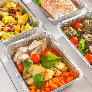 36-Pack Premium Thanksgiving Leftover Containers with Lids - Durable & Leak-Proof, 6.1"W X 8.2"L X 1.8"H,Thanksgiving Aluminum Foil Containers Perfect for Fall Party Leftovers & To-Go Meals