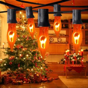 Halloween Flicker Flame Light Bulbs, 12 Pack C7 Orange Flickering Light Bulbs, 1W E12 Flame Candelabra Light Bulbs for Candle Chandelier Outdoor String Lights Party Halloween Christmas Decoration