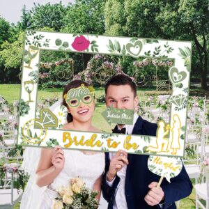 Bridal Shower Decorations Sage Green Wedding Decorations Engagement Party Decorations She Said Yes Party Photo Booth Frame & Props for Wedding Party Supplies