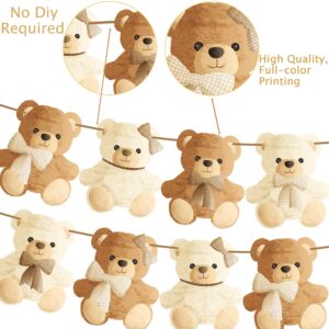 2pcs Teddy Bear Baby Shower Banner We Can Bearly Wait Baby Shower Decorations Teddy Bear Theme Garland Decorations for Teddy Bear Theme Gender Reveal Party We Can Bearly Wait Baby Shower Supplies