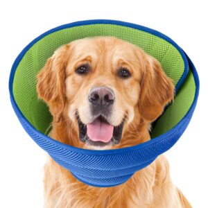 becdjiasn soft dog cone for dogs after surgery, breathable dog cones for large medium small dogs and cats anti-lick protective wound,adjustable dog recovery cone collar, elizabethan collar for pet (m)