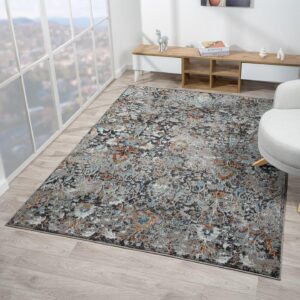 LUXE WEAVERS Vintage Floral Gray Area Rug 8x10 Area Rug