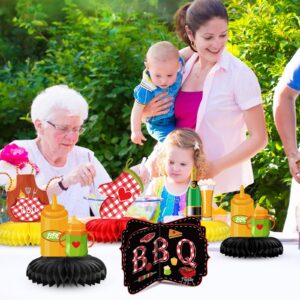 Cholemy 11 Pieces BBQ Party Decorations BBQ Baby Shower Centerpieces Summer Picnic Baby Q Birthday Party Decorations for Birthdays Carnival Summer Barbecue Baby Shower Holidays Party Supplies