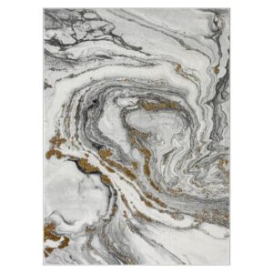 LUXE WEAVERS Marble Effect Abstract Gray 5x7 Area Rug