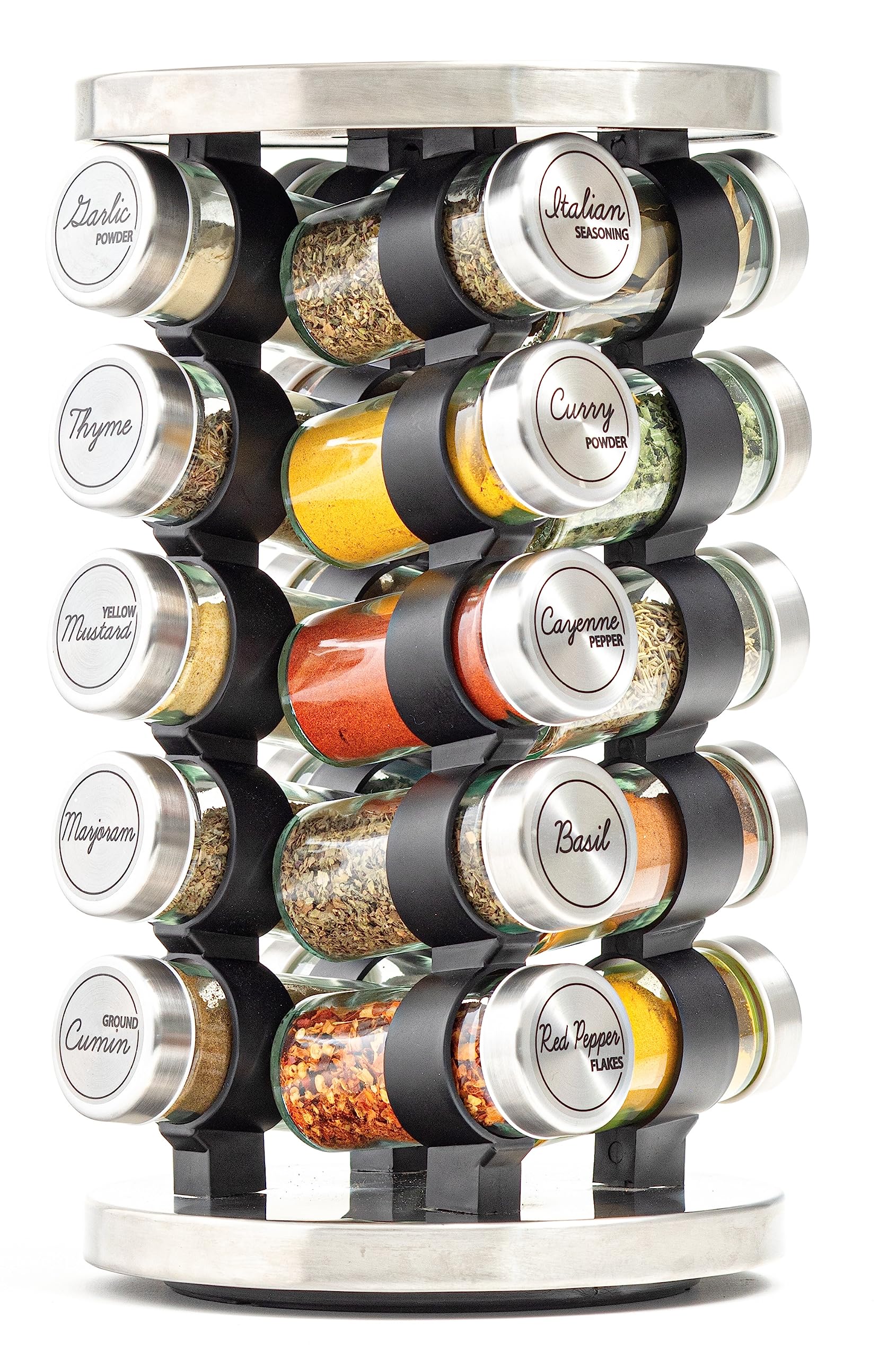 Orii 20 Jar Stainless Steel Rotating Spice Rack