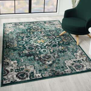 luxe weavers moroccan medallion green 8x10 area rug