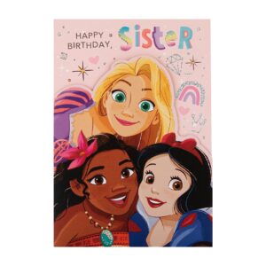 Hallmark Birthday Card for Sister - Disney Princesses Design with Activity