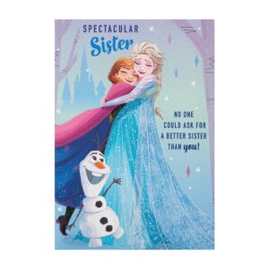 Hallmark Birthday Card for Sister - Disney Frozen Design with Activity