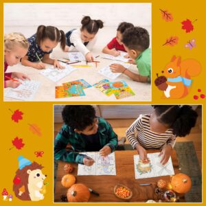 90shine 24PCS Fall Coloring Books for Kids, Thanksgiving Party Favors in Bulk Goodie Bag Stuffers Ages 2-4 3-5 4-8