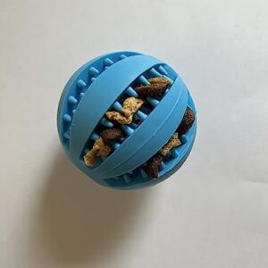 Blue 7cm Rubber Dog Ball Chew Toy for Enrichment and Teething