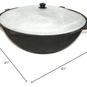 MangalGrills Cast Iron Uzbek Traditional Kazan Cauldron 22L Qozon Qazan Caldero Kadai Pilaf Plov Lagman Shorpa