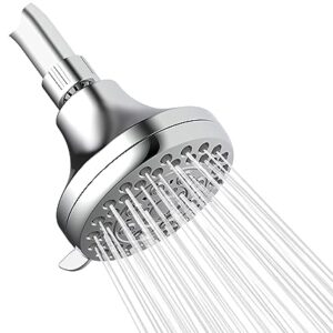 High Presssure Shower head, Premium Chrome Bathroom Fixed Showerhead, 5 Spray Settings Showerheads for Low Water Flow- Excellent Shower Head Replacement for Luxury Shower Experience