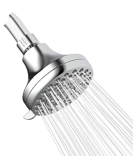 High Presssure Shower head, Premium Chrome Bathroom Fixed Showerhead, 5 Spray Settings Showerheads for Low Water Flow- Excellent Shower Head Replacement for Luxury Shower Experience