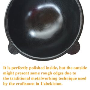 MangalGrills Cast Iron Uzbek Traditional Kazan Cauldron 22L Qozon Qazan Caldero Kadai Pilaf Plov Lagman Shorpa