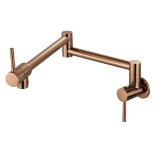 Wall Mounted Pot Filler Tap, Foldable Kitchen Faucet, Single Cold Sink Tap, Chrome Gold Brass Brushed Gold