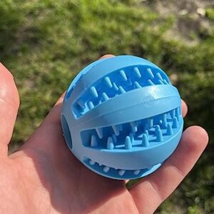 Blue 7cm Rubber Dog Ball Chew Toy for Enrichment and Teething