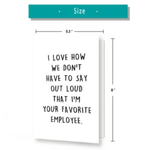 Huameigf Humor Boss’s Day Card for Boss, Funny I'm Your Favorite Employee Card for Boss, Best Boss Day Appreciation Card for Mentor, Office Boss Day Card from Staff