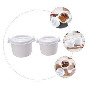 RORPOIR 2pcs Thermal Rice Cooker Travel Rice Cooker Portable Cooker Asian Vegetables Rice Cooker Cup Pasta Cooker Microwaveable Rice Cooker Steaming Basket Plastic White Rice Making Tool