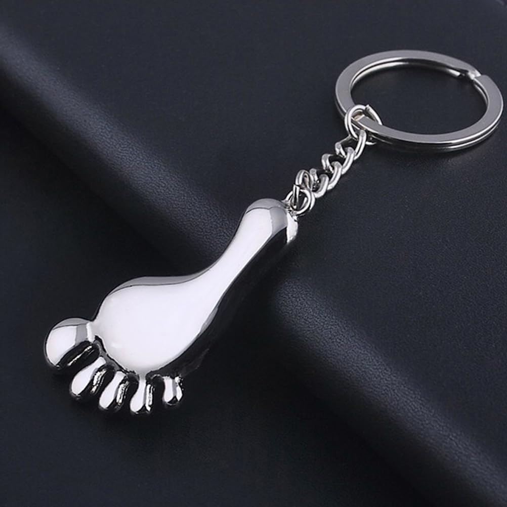 COLLBATH 3pcs Key Chain Car Key Holder Car Key Ring Metal Keychain Friendship Keys Holder Decorative Keyring Foot Shape Keyring Bag Hanging Key Ring Foot Shaped Keychain Footwear Bags Baby