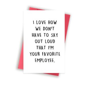 huameigf humor boss’s day card for boss, funny i'm your favorite employee card for boss, best boss day appreciation card for mentor, office boss day card from staff