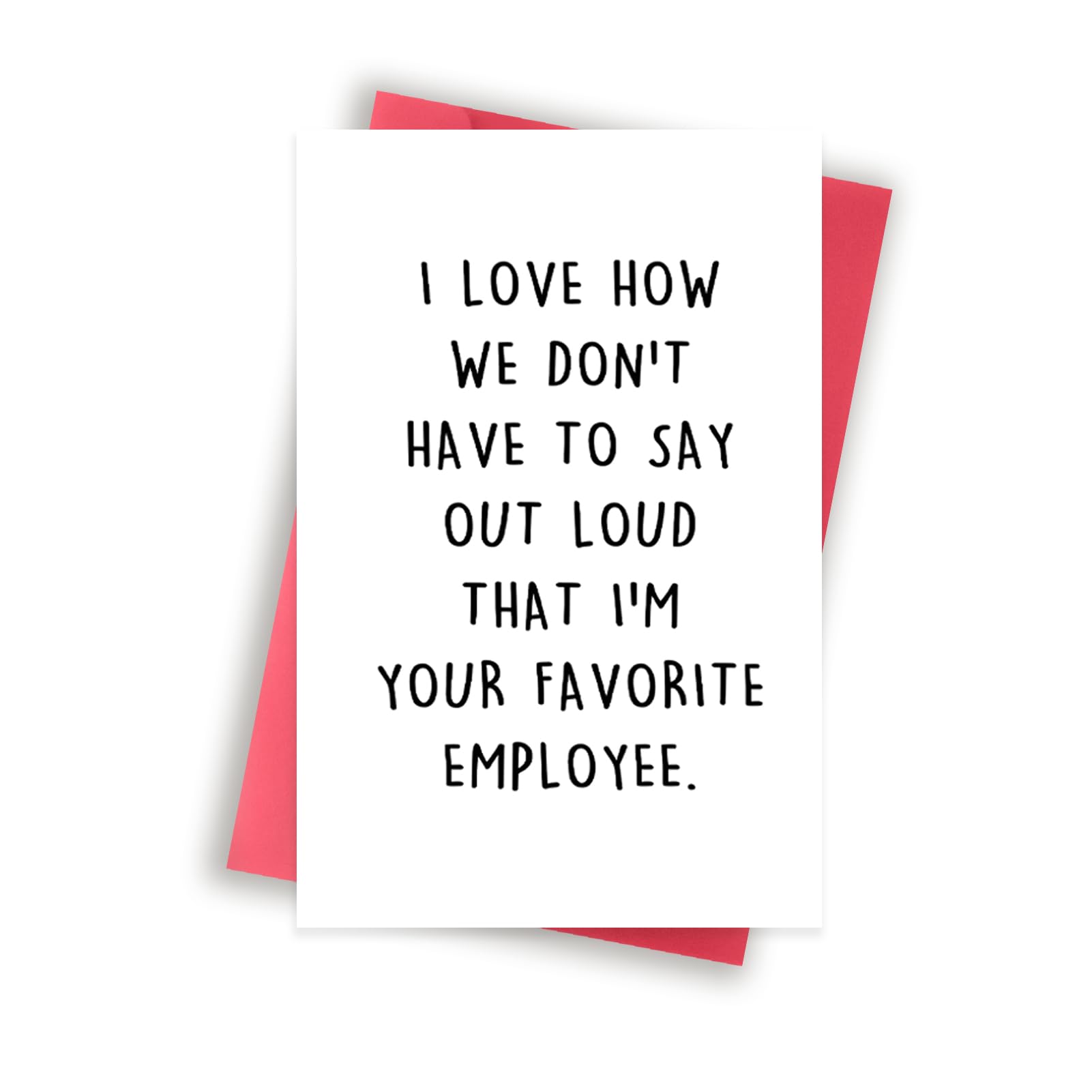 Huameigf Humor Boss’s Day Card for Boss, Funny I'm Your Favorite Employee Card for Boss, Best Boss Day Appreciation Card for Mentor, Office Boss Day Card from Staff