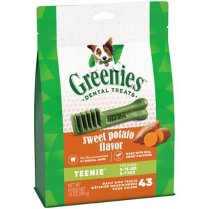 Greenies Teenie Natural Sweet Potato Flavor Dental Dog Treats, 12 oz., Count of 43