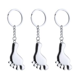 collbath 3pcs key chain car key holder car key ring metal keychain friendship keys holder decorative keyring foot shape keyring bag hanging key ring foot shaped keychain footwear bags baby