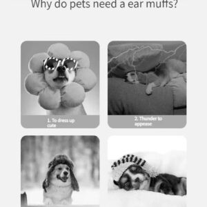 3PCS Dog Ear Muffs,Pet Ear Cover Noise Protection Ears Warm Cute Soft Pet Headwear Grooming Accessories Apparels (Medium)