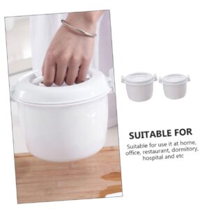 RORPOIR 2pcs Thermal Rice Cooker Travel Rice Cooker Portable Cooker Asian Vegetables Rice Cooker Cup Pasta Cooker Microwaveable Rice Cooker Steaming Basket Plastic White Rice Making Tool