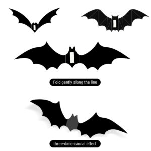 100 Pcs Bats Halloween Decoration 3D Bats Wall Decor PVC Wall Bats Stickers for Halloween Home Bathroom Indoor Decorations