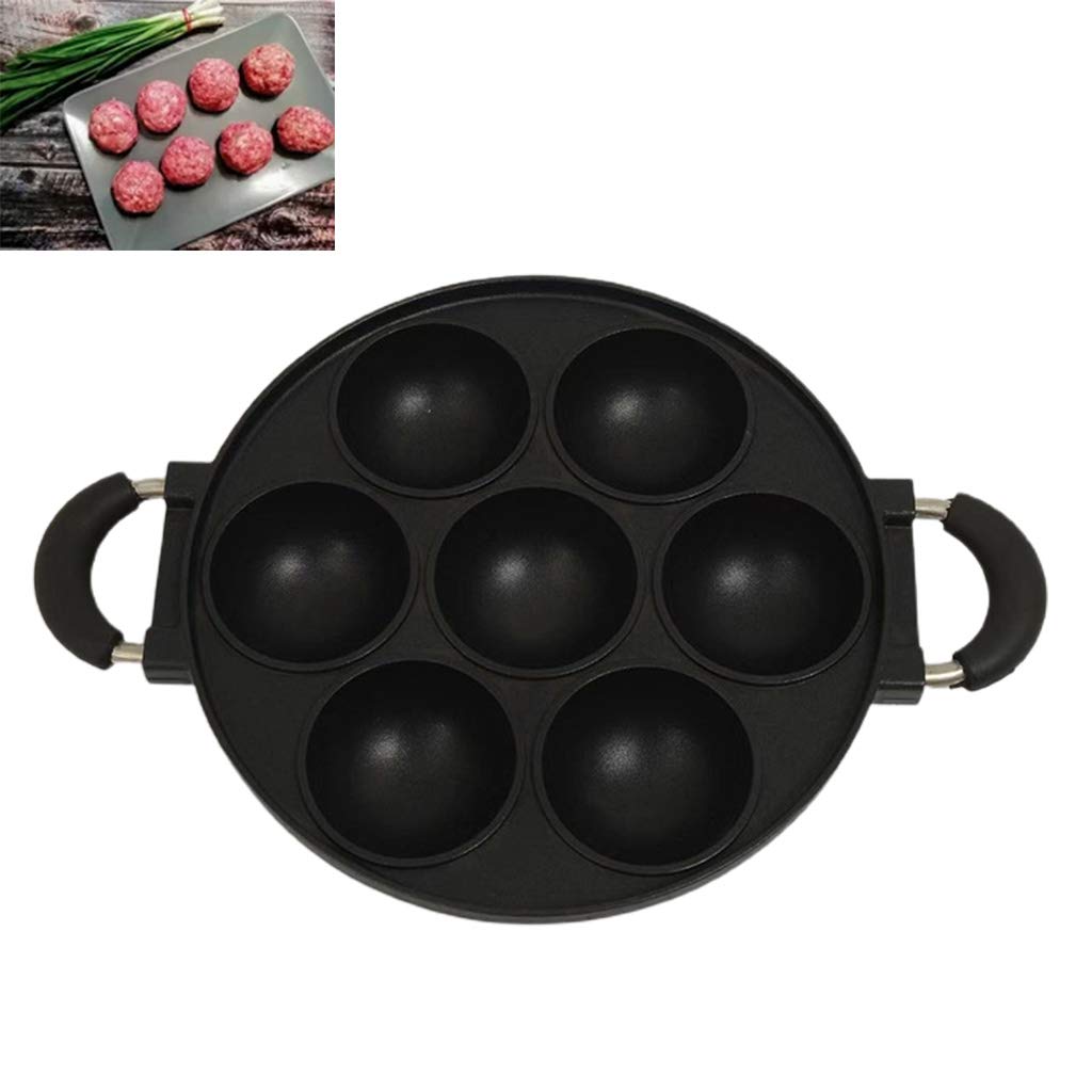 DarklIp 7-Hole Cake Cooking Pan Cast Iron Omelette Pan Non-Stick Cooking Pot Breakfast Cooking Pie Cake Mold Kitchen Cookware Cake Cooking Pans Nonstick Set