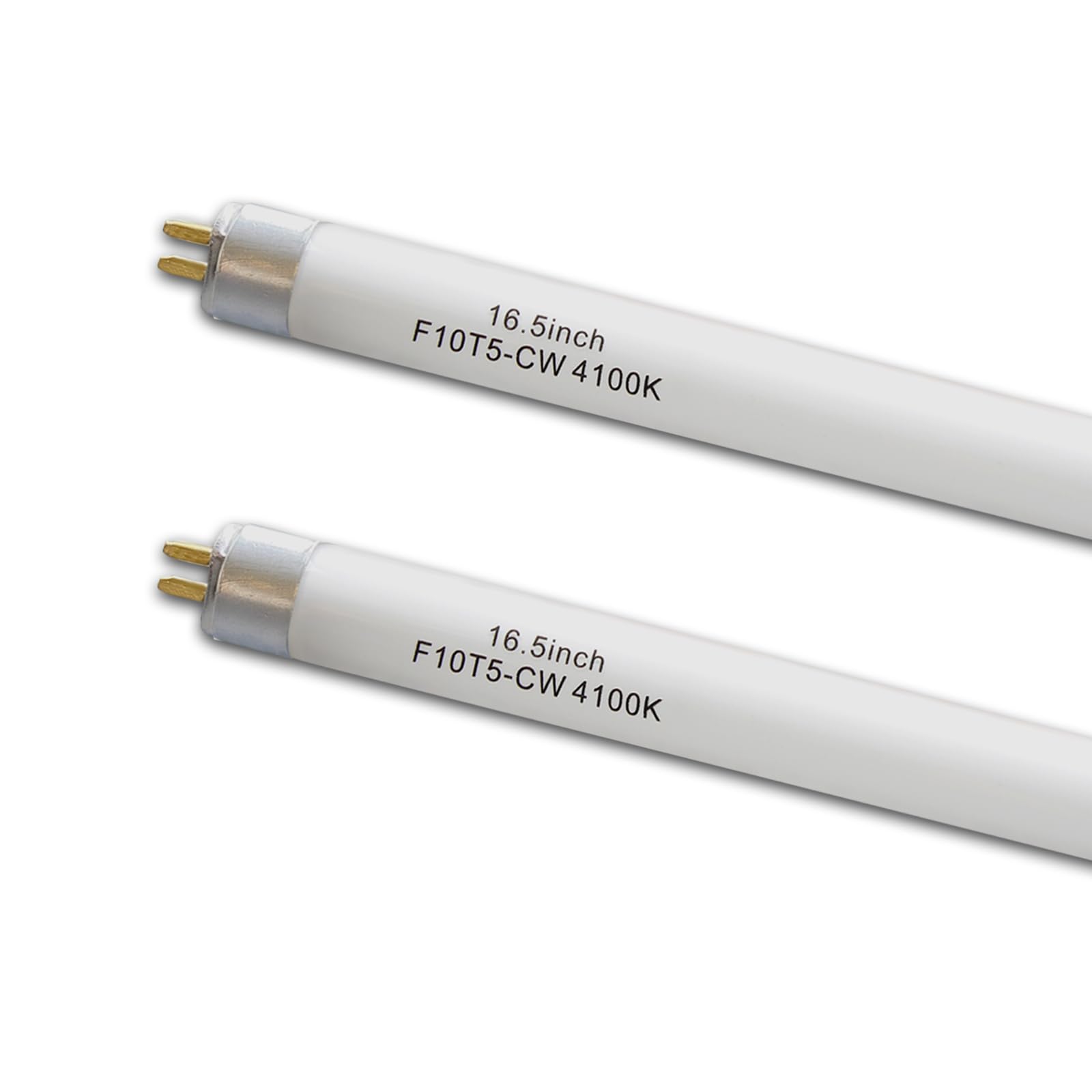 16inch F10T5 CW 10watt Fluorescent Bulb, 4100K Cool White Light, Replacement T5 10W 4200K Bright White Lighting Tube, 16.5" Overall Length (2pack)