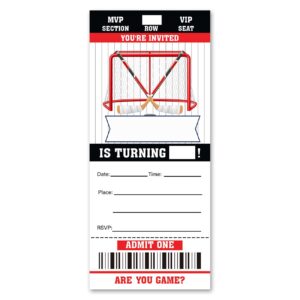 vahatan hockey birthday party invitations 20 pack hockey ticket invitations with envelopes invites cards for birthday party