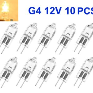 10x G4 12V 5W Light Bulb Replacement JC 2 Pin Base Halogen Kitchen Table Pendant Lamp 12 Volt 5W Warm White Landscape Desk Lighting