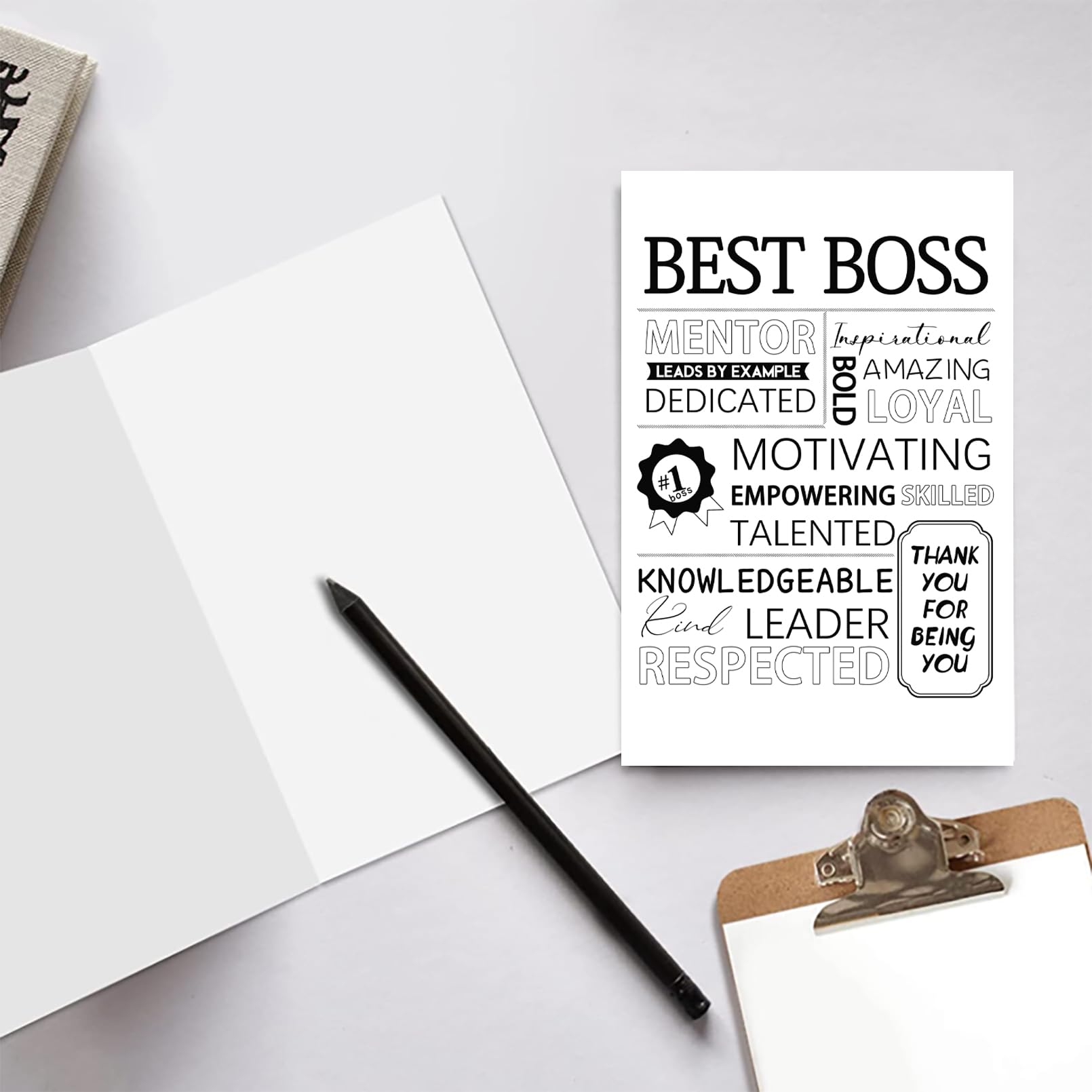 National Boss Day Card Gifts for Office Women Men, Best Boss Ever Card, Happy Boss Day Card from Group, Unique Bosses Day Card from Us Him Her