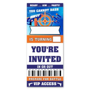 vahatan dart gun birthday party invitations 20 pack dart gun ticket invitations with envelopes invites cards for birthday party